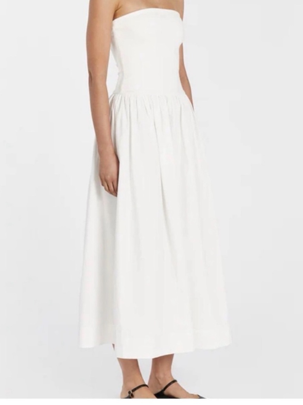 Dissh Sophie Strapless White Midi Dress